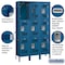 Salsbury Industries Wardrobe Locker, 45" W, 15" D, 78" H, (3) Wide, (9) Openings, Blue 83365BL-U - alternate 2